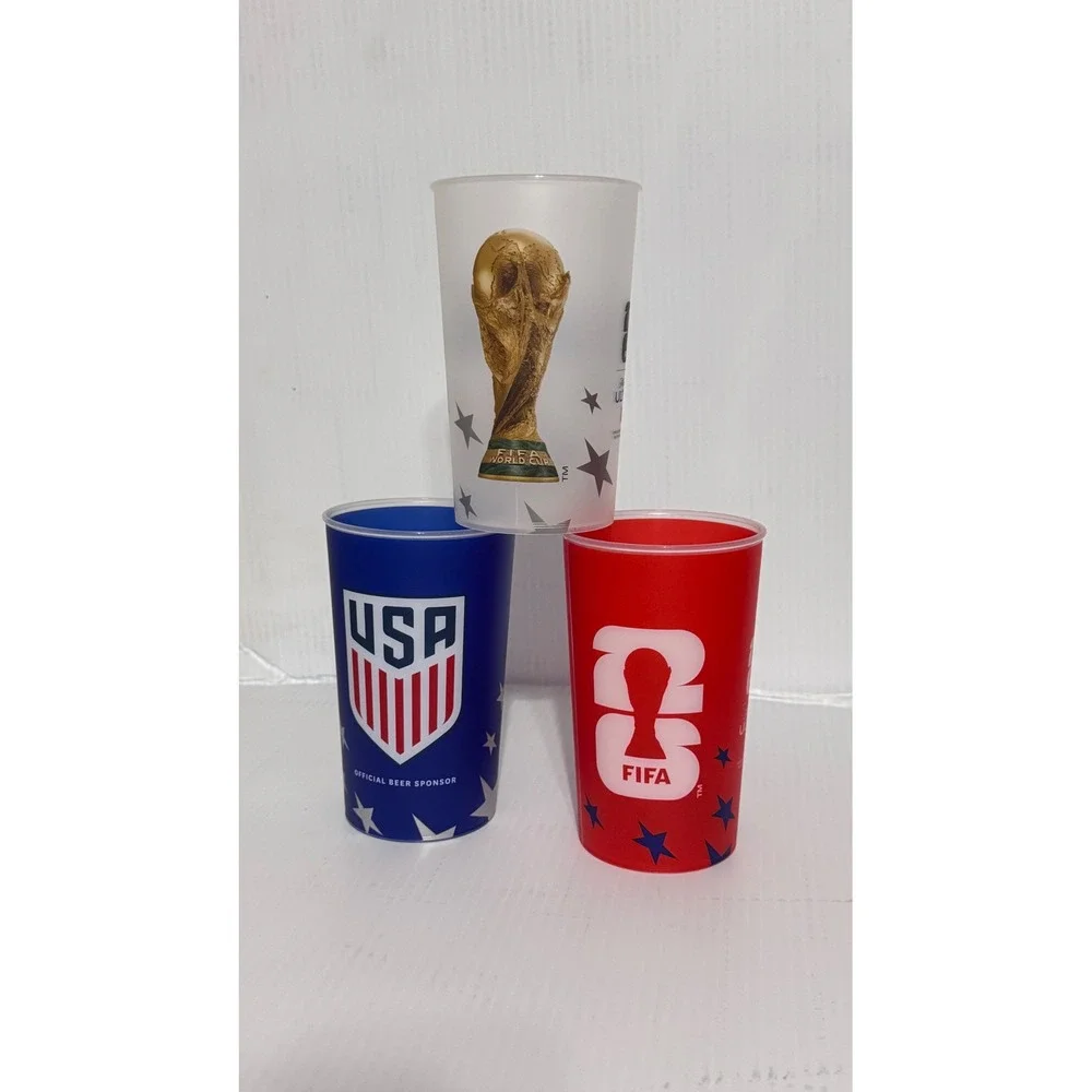 Michelob Ultra FIFA World Cup 26 Stadium Cups Set of 3 Red White Blue USA Soccer